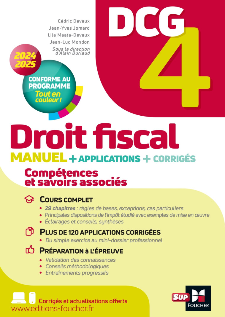 DCG 4 - DROIT FISCAL - MANUEL ET APPLICATIONS - MILLESIME 2024-2025 - DEVAUX/JOMARD/MONDON - FOUCHER