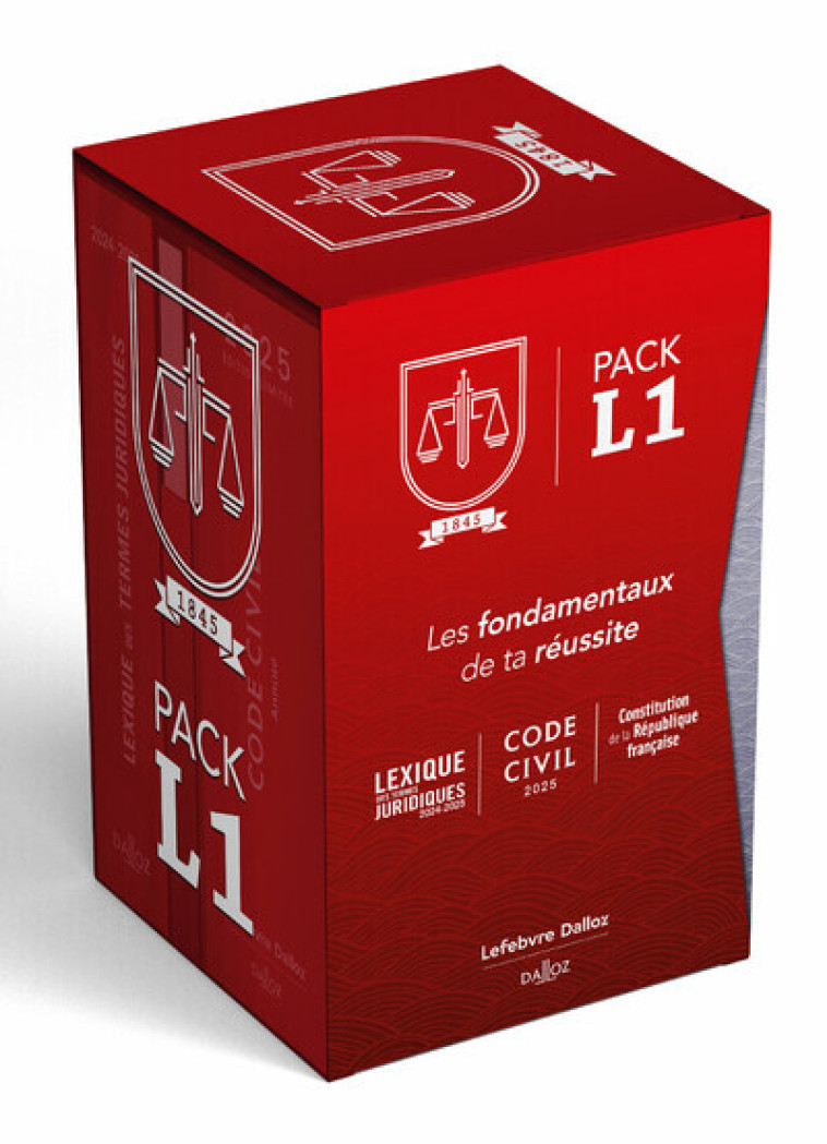 PACK L1 2025 : CODE CIVIL - LEXIQUE DES TERMES JURIDIQUES - CONSTITUTION DE LA REPUBLIQUE FR. 23E - COLLECTIF - DALLOZ