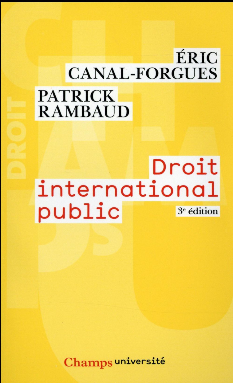 DROIT INTERNATIONAL PUBLIC - RAMBAUD - Flammarion