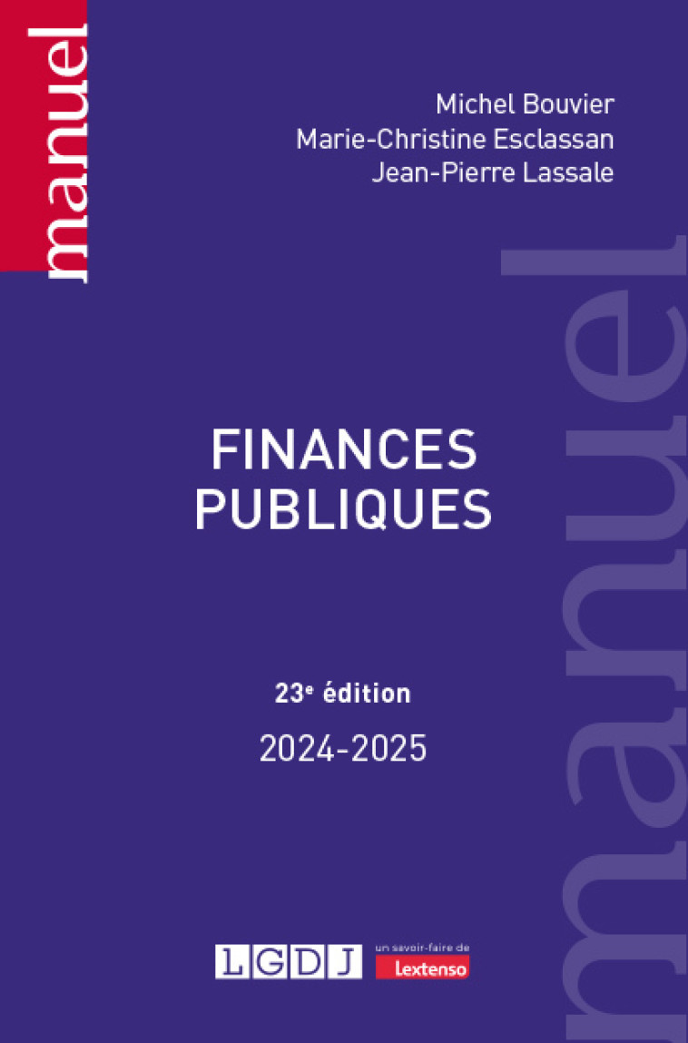 FINANCES PUBLIQUES - BOUVIER/ESCLASSAN - LGDJ