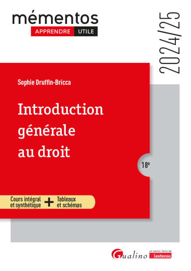 INTRODUCTION GENERALE AU DROIT - NOTION ET FONDEMENTS POUR L'ETUDIANT QUI DEBUTE - DRUFFIN-BRICCA S. - GUALINO