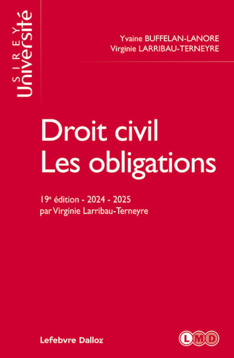 DROIT CIVIL - LES OBLIGATIONS 19ED - BUFFELAN-LANORE - DALLOZ