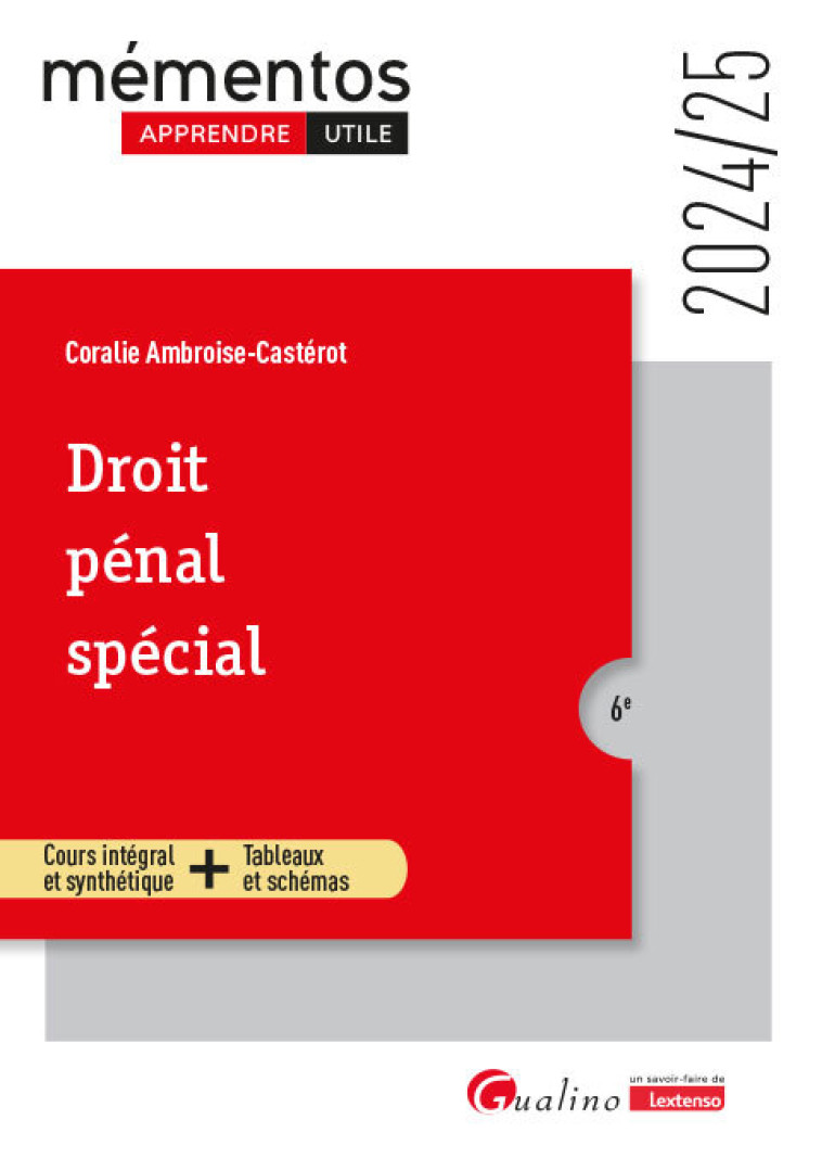 DROIT PENAL SPECIAL - COURS INTEGRAL ET SYNTHETIQUE + TABLEAUX ET SCHEMAS - AMBROISE-CASTEROT C. - GUALINO