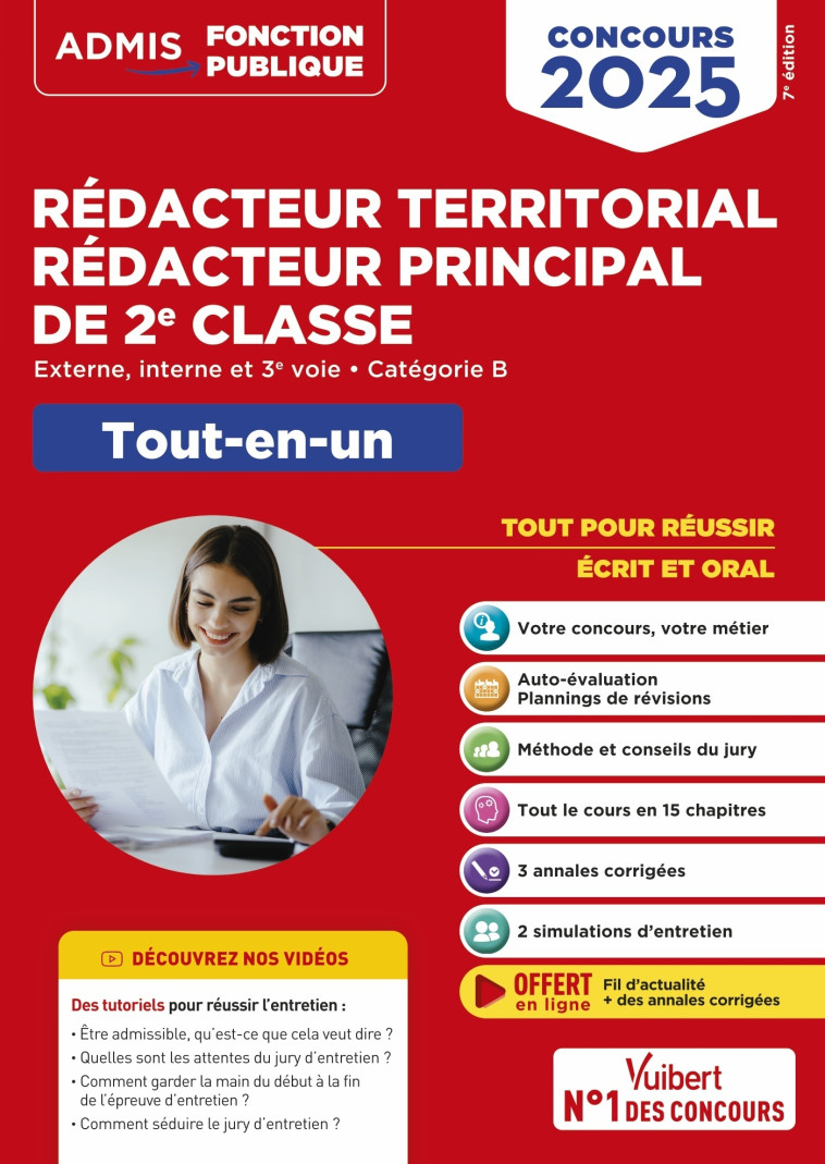 CONCOURS REDACTEUR TERRITORIAL ET REDACTEUR PRINCIPAL DE 2E CLASSE - CATEGORIE B - TOUT-EN-UN - EXTE - BELLEGO OLIVIER - VUIBERT