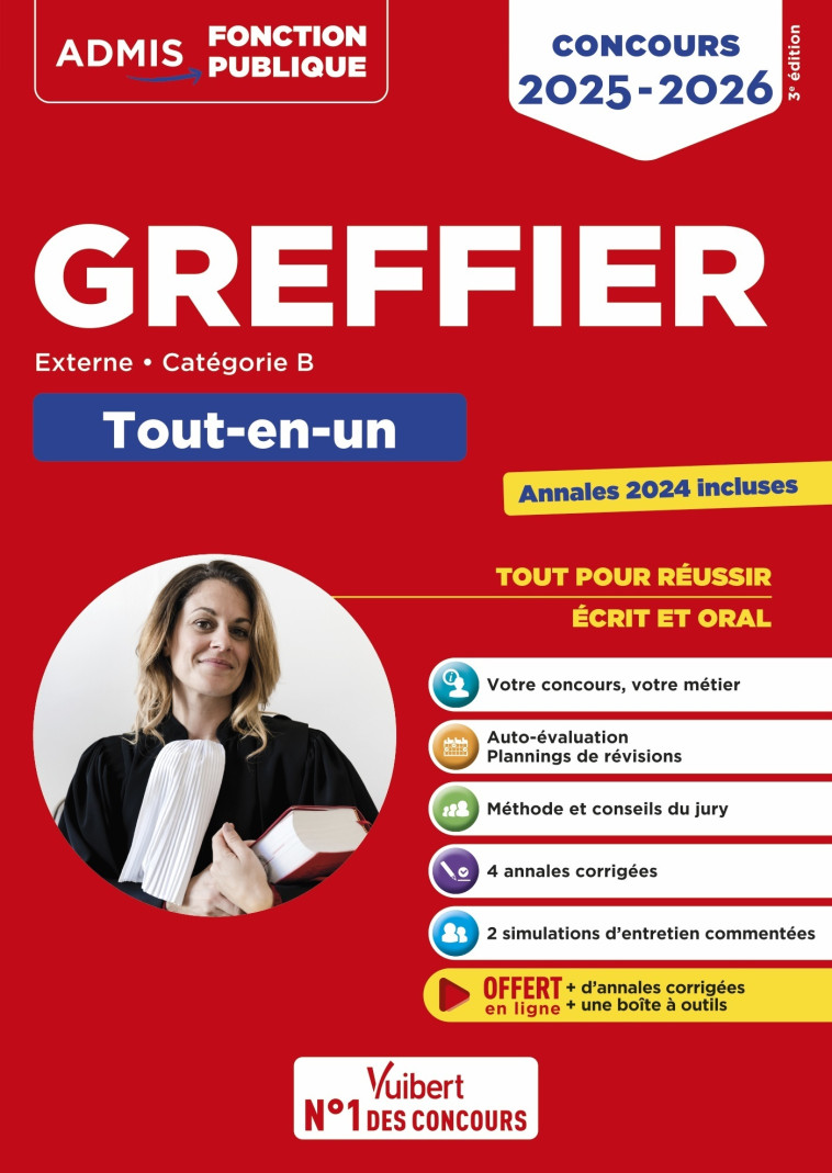 CONCOURS GREFFIER - CATEGORIE B - TOUT-EN-UN - ANNALES 2024 OFFERTES - CONCOURS EXTERNE 2025-2026 - LEBRUN/NEHAL/NIELLEN - VUIBERT