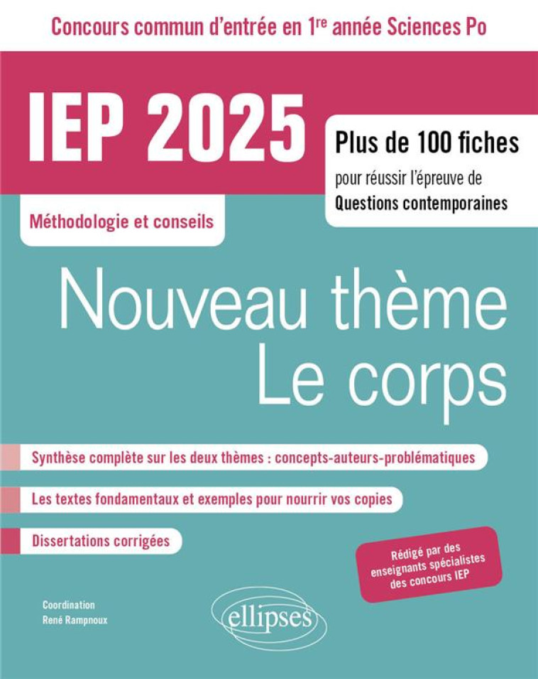 CONCOURS COMMUN IEP 2025 - SOLIDARITES / LE CORPS - RAMPNOUX RENE - ELLIPSES MARKET