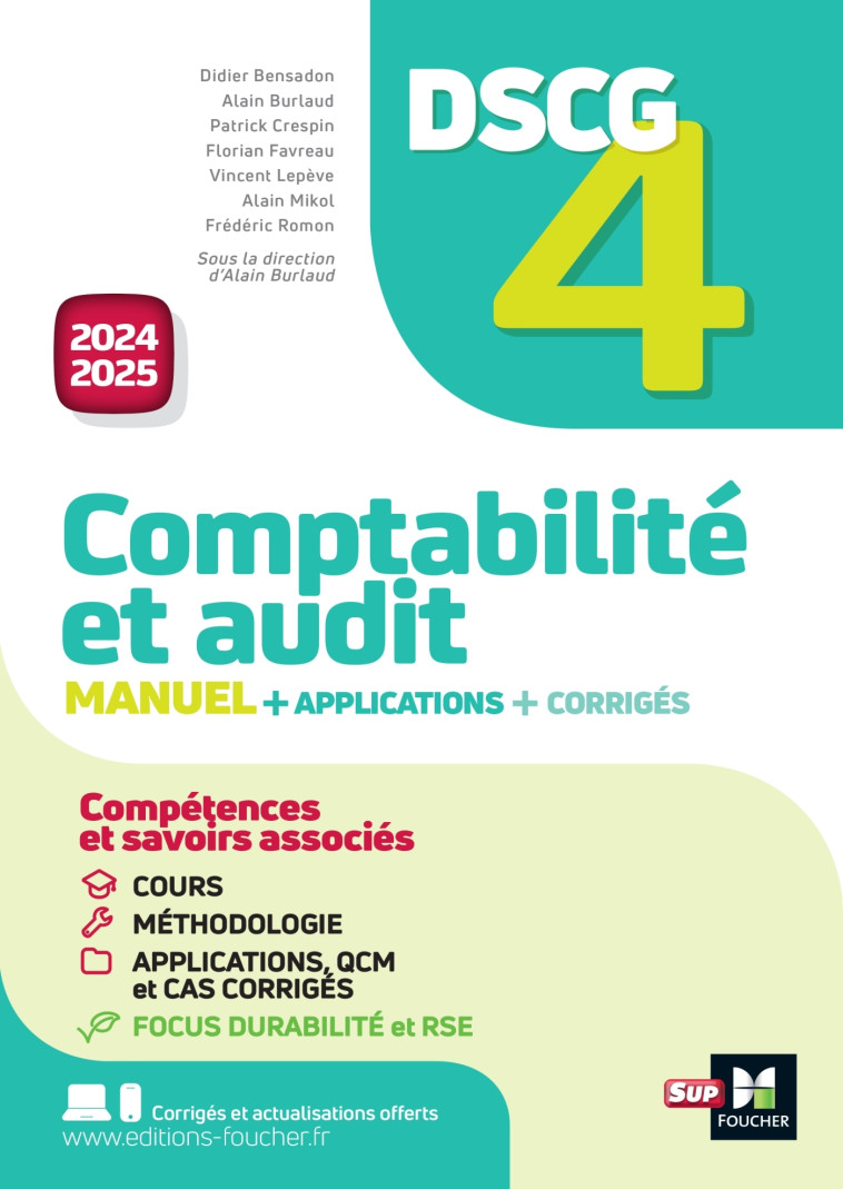 DSCG 4 - COMPTABILITE ET AUDIT - MANUEL ET APPLICATIONS - MILLESIME 2024-2025 - BENSADON/MIKOL/ROMON - FOUCHER