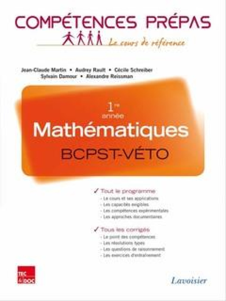 COMPETENCES PREPAS : MATHS  -  BCPST-VETO 1RE ANNEE - MARTIN JEAN-CLAUDE - Tec et Doc