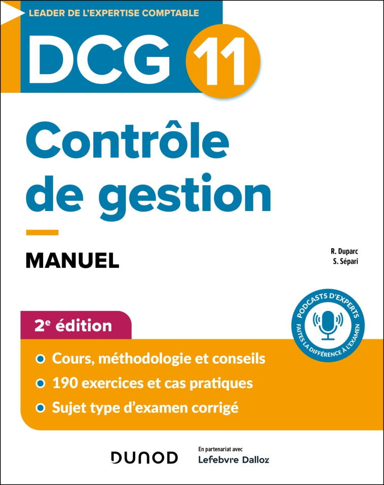 DCG 11 - CONTROLE DE GESTION - MANUEL - 2E ED. - DUPARC/SEPARI - DUNOD